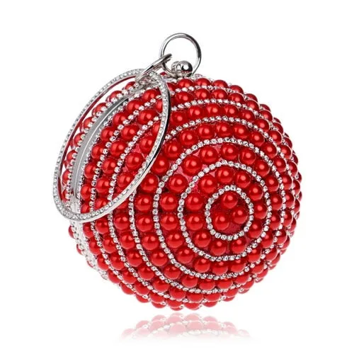 TEEK - Ball Tassel Crystal Wristlet Clutches