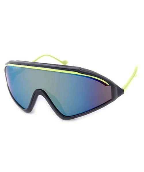 THE LIP Black/Yellow Shield Sunglasses