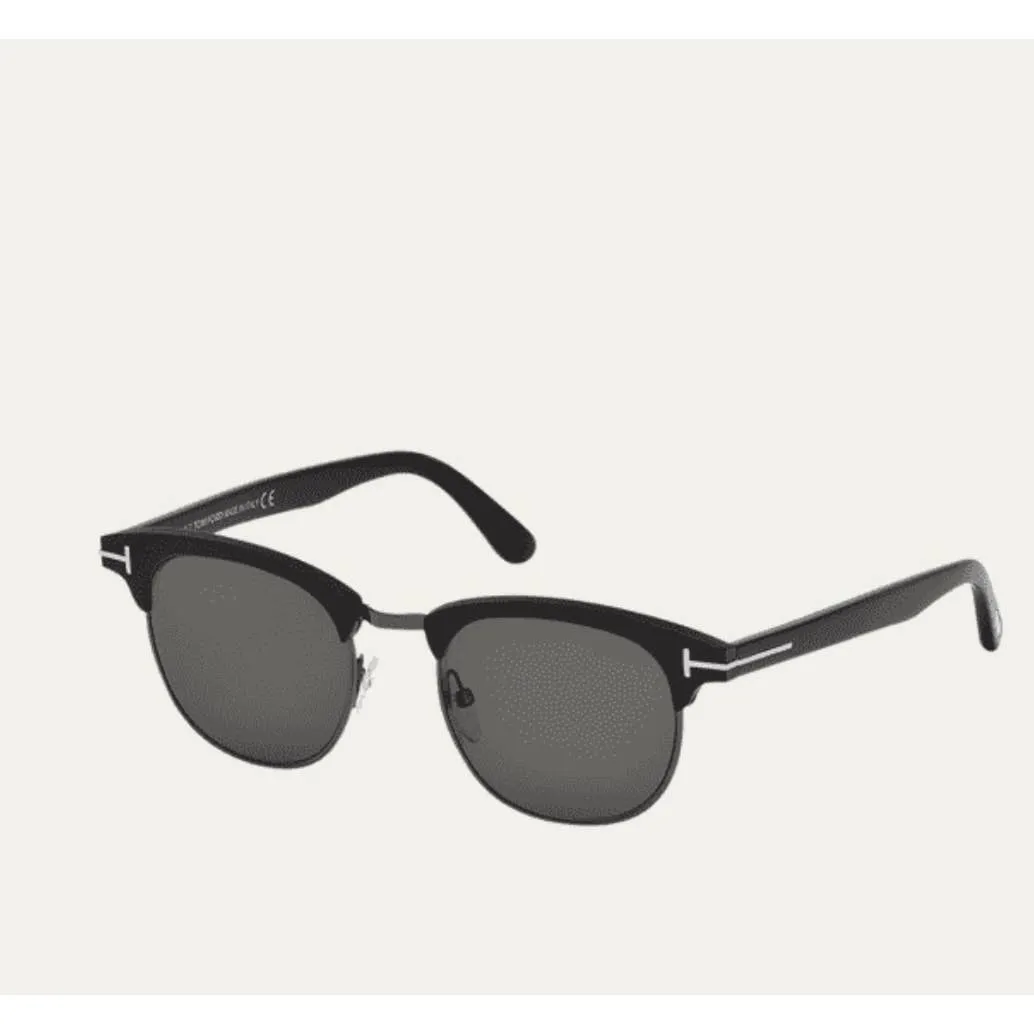 Tom Ford Half Rim Metal Acetate Sunglasses TF544-K 01D 56 20 145 New