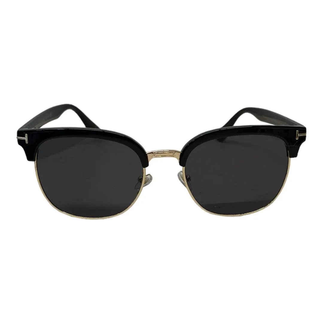 Tom Ford Half Rim Metal Acetate Sunglasses TF544-K 01D 56 20 145 New