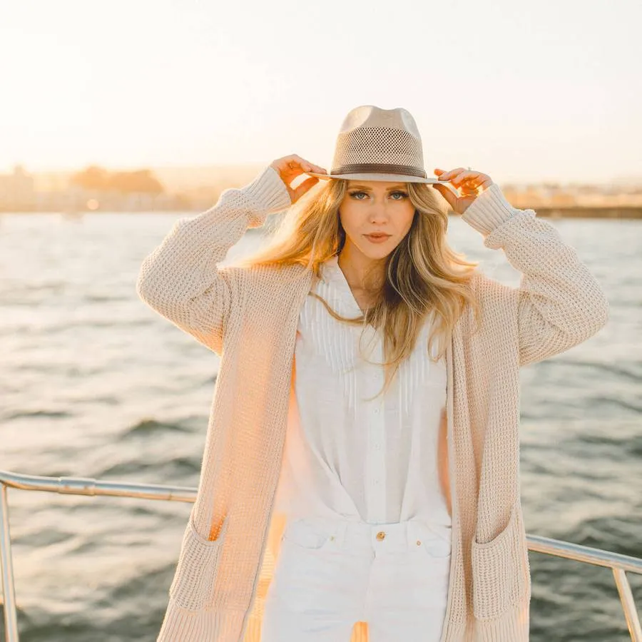 Tuscany Tan Straw Fedora Hat