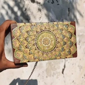 Wooden Clutch | Made of Mango Wood | Hand Painted