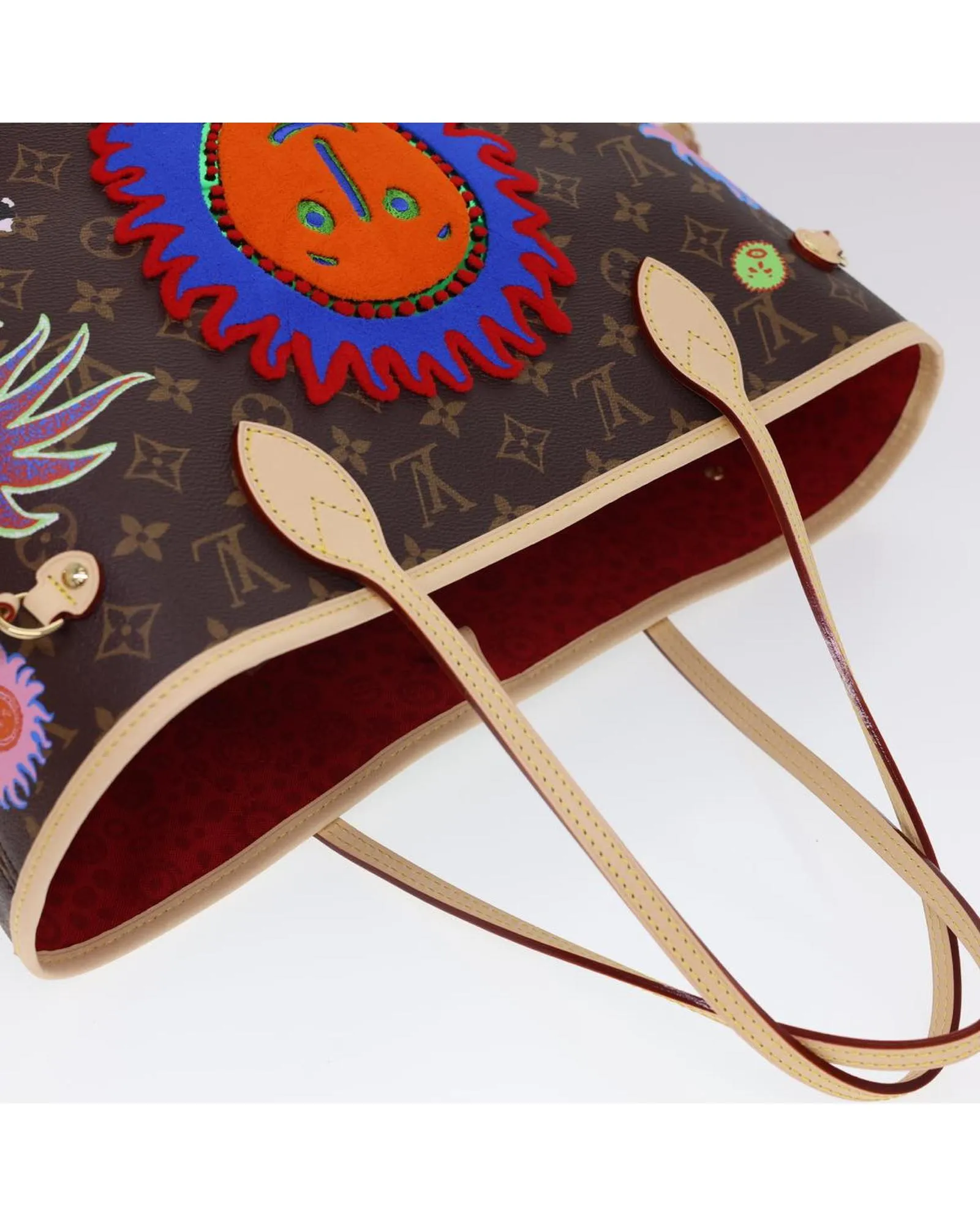 Yayoi Kusama Neverfull MM Tote Bag M46447 LV Auth