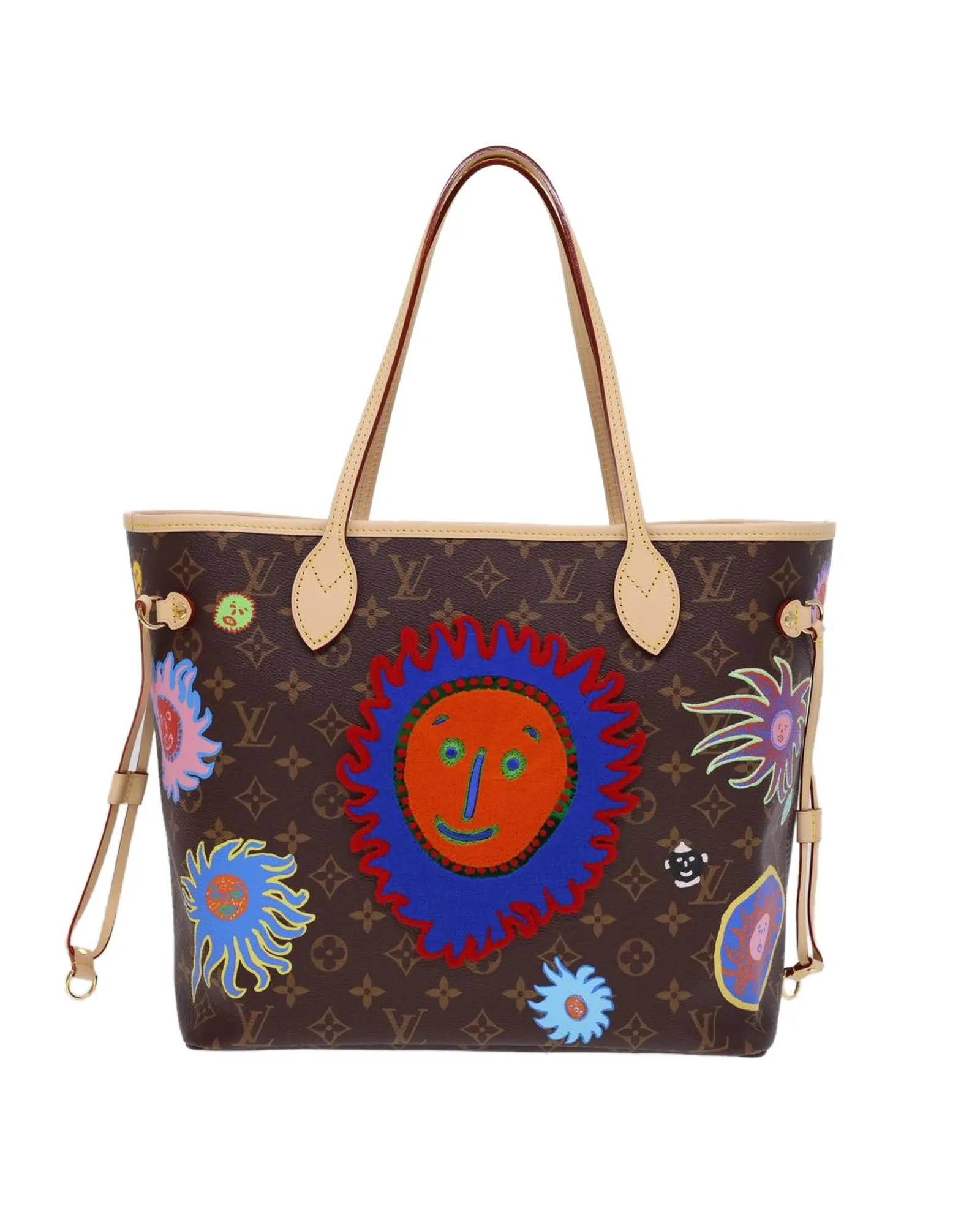 Yayoi Kusama Neverfull MM Tote Bag M46447 LV Auth