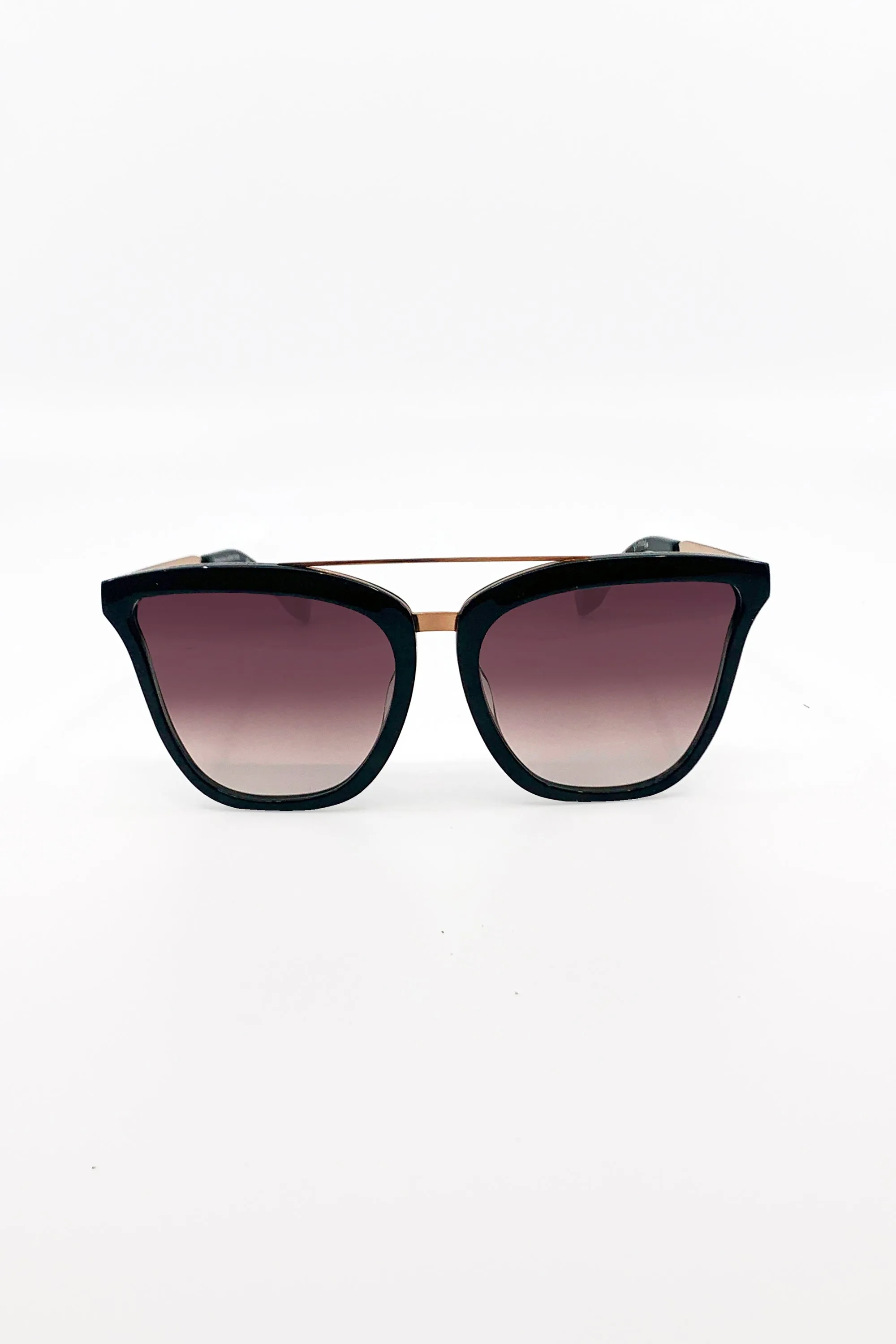 Yi-ming X Big Horn Butterfly Black Matt Gold Sunglasses.