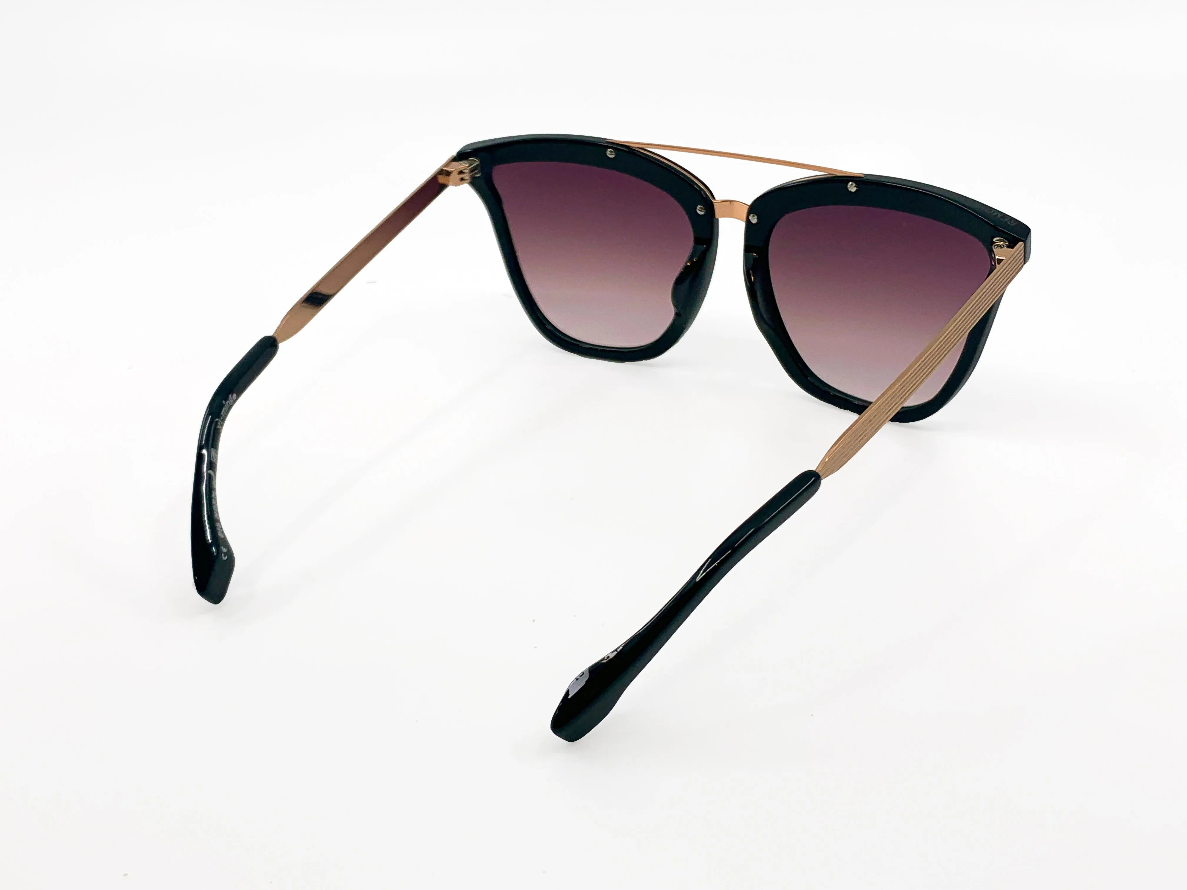 Yi-ming X Big Horn Butterfly Black Matt Gold Sunglasses.
