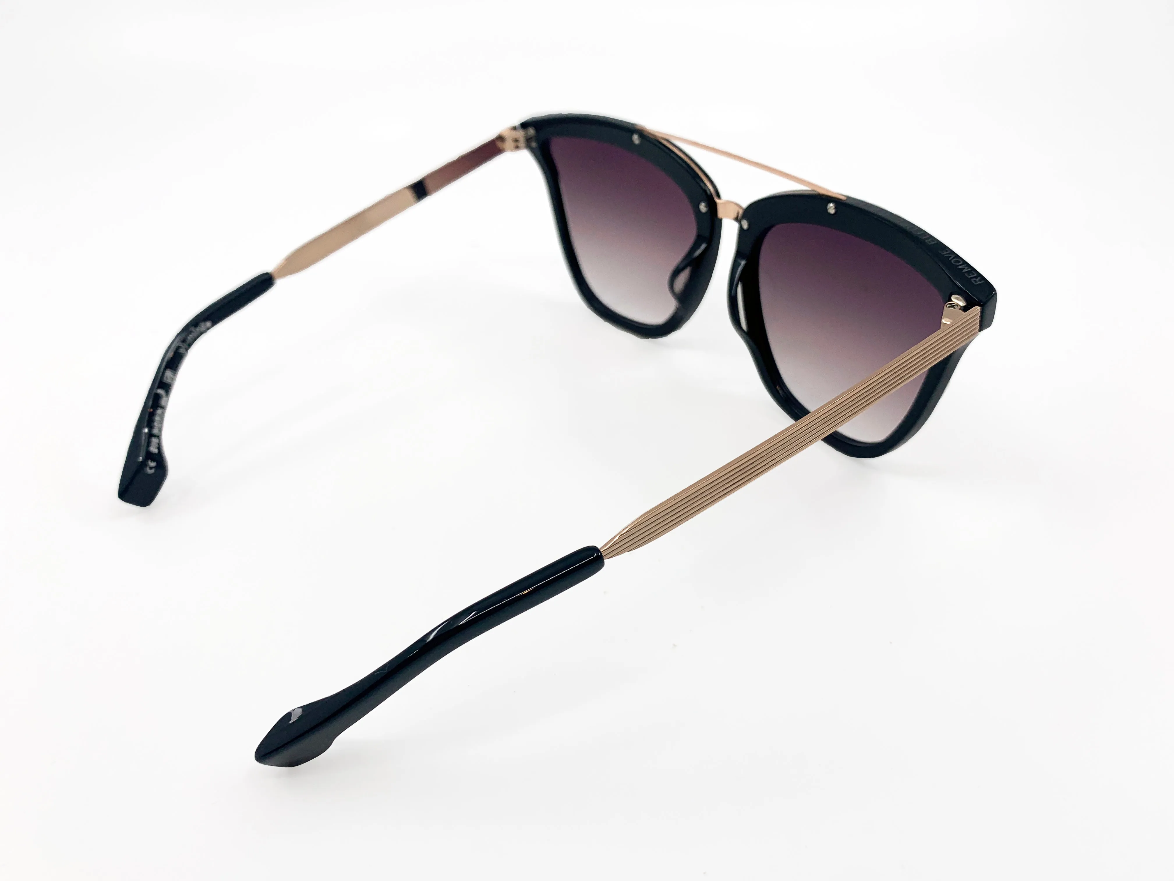 Yi-ming X Big Horn Butterfly Black Matt Gold Sunglasses.